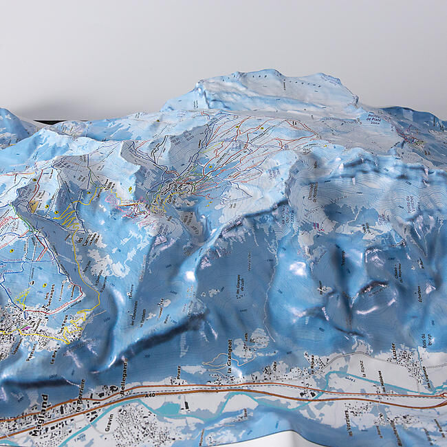 CARTE EN RELIEF PISTES SAMOENS FLAINE