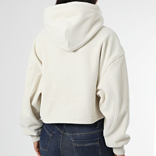 Sweat Capuche Polaire Crop Femme 9762 Beige