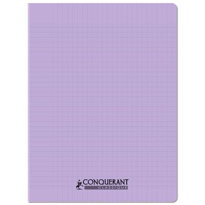 Conquérant Classique - Cahier polypro - 24 x 32 cm - 48 pages - grands carreaux (Seyes) - lilas