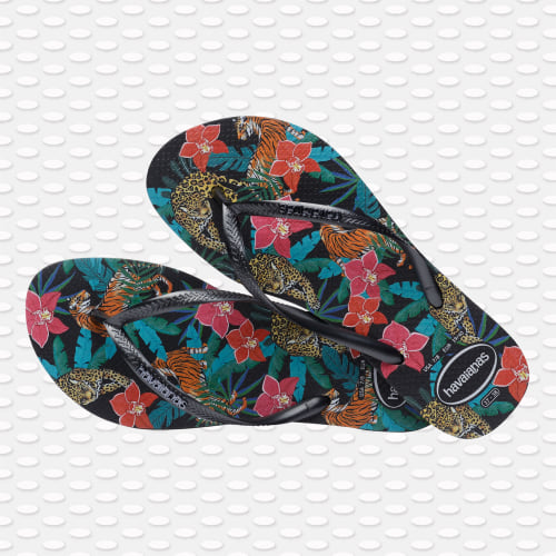 Tongs Femme Slim Tropical Noir