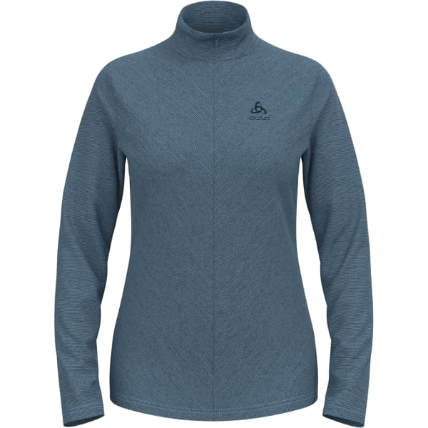 Sweat polaire randonnée ODLO ROY MID LAYER 1/2 ZIP PROVINCIAL BLUE - BLACK