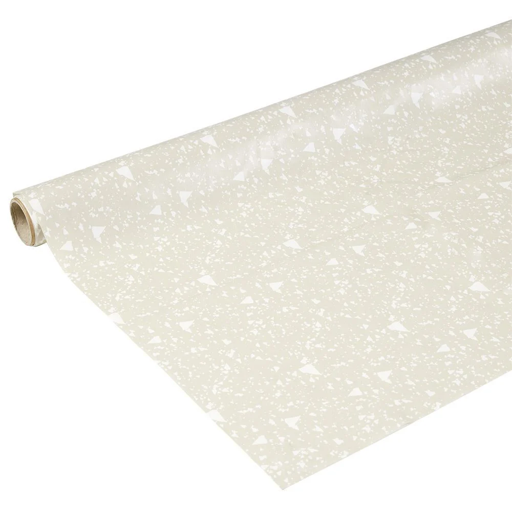 Nappe ronde toile cirée effet béton beige Ø160 cm