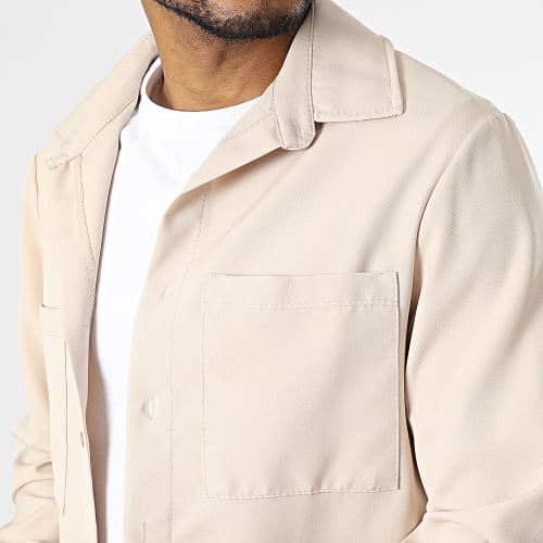 Chemise Manches Longues Beige