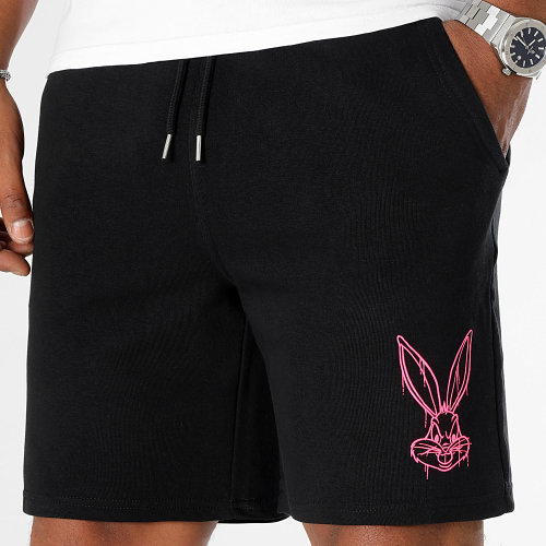 Short Jogging Angry Bugs Bunny Noir Rose Fluo