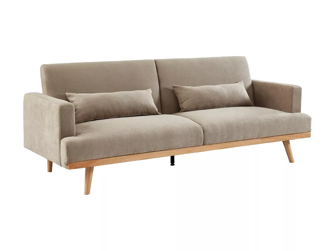Canapé 3 places convertible clic-clac en tissu ESME - Beige