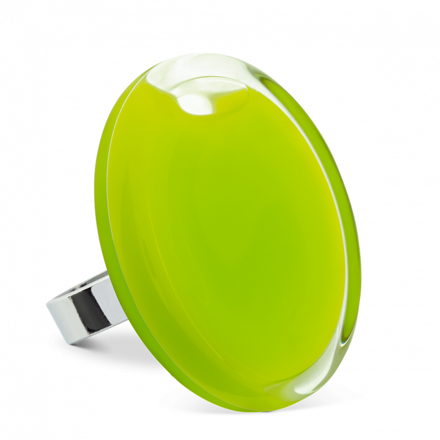 Bague en verre soufflé - Cachou Giga Milk