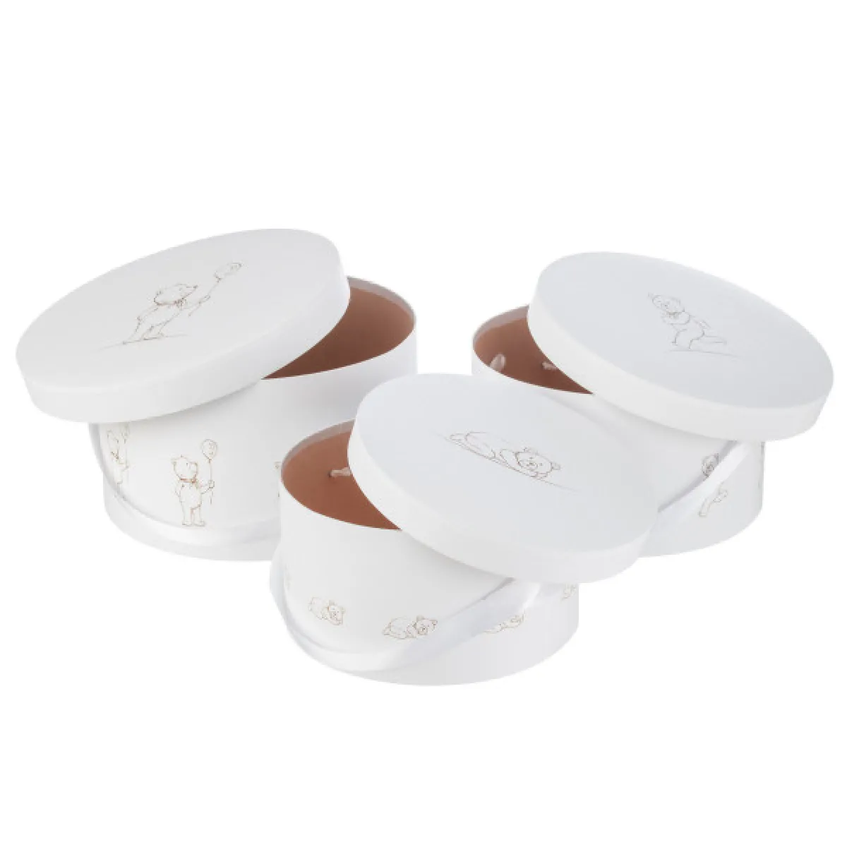 Dansmamaison Boites Ourson Ronde - Blanc