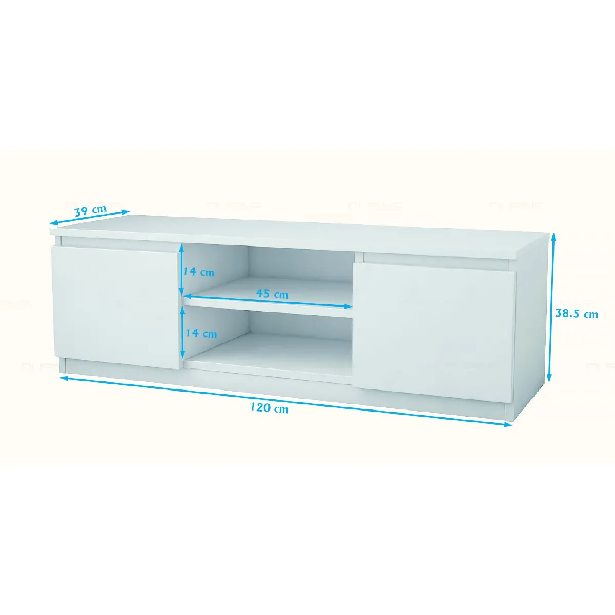 DUSINE Meuble TV Helil - Blanc MAT