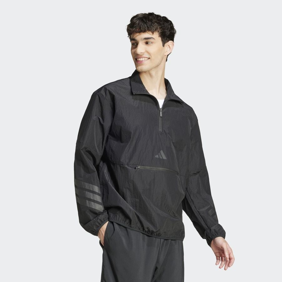 Adidas Sweat-shirt toile demi-zip 3 bandes Future Icons