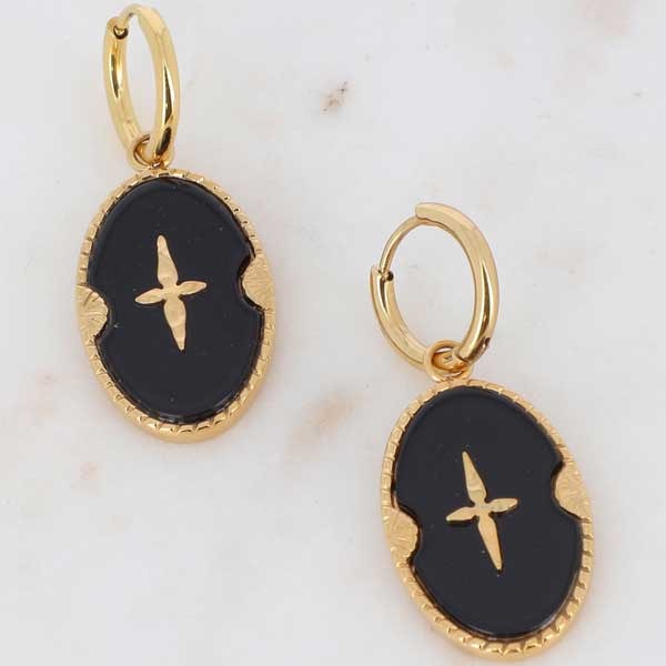Boucles d'oreilles Will - Acier inoxydable doré & acétate