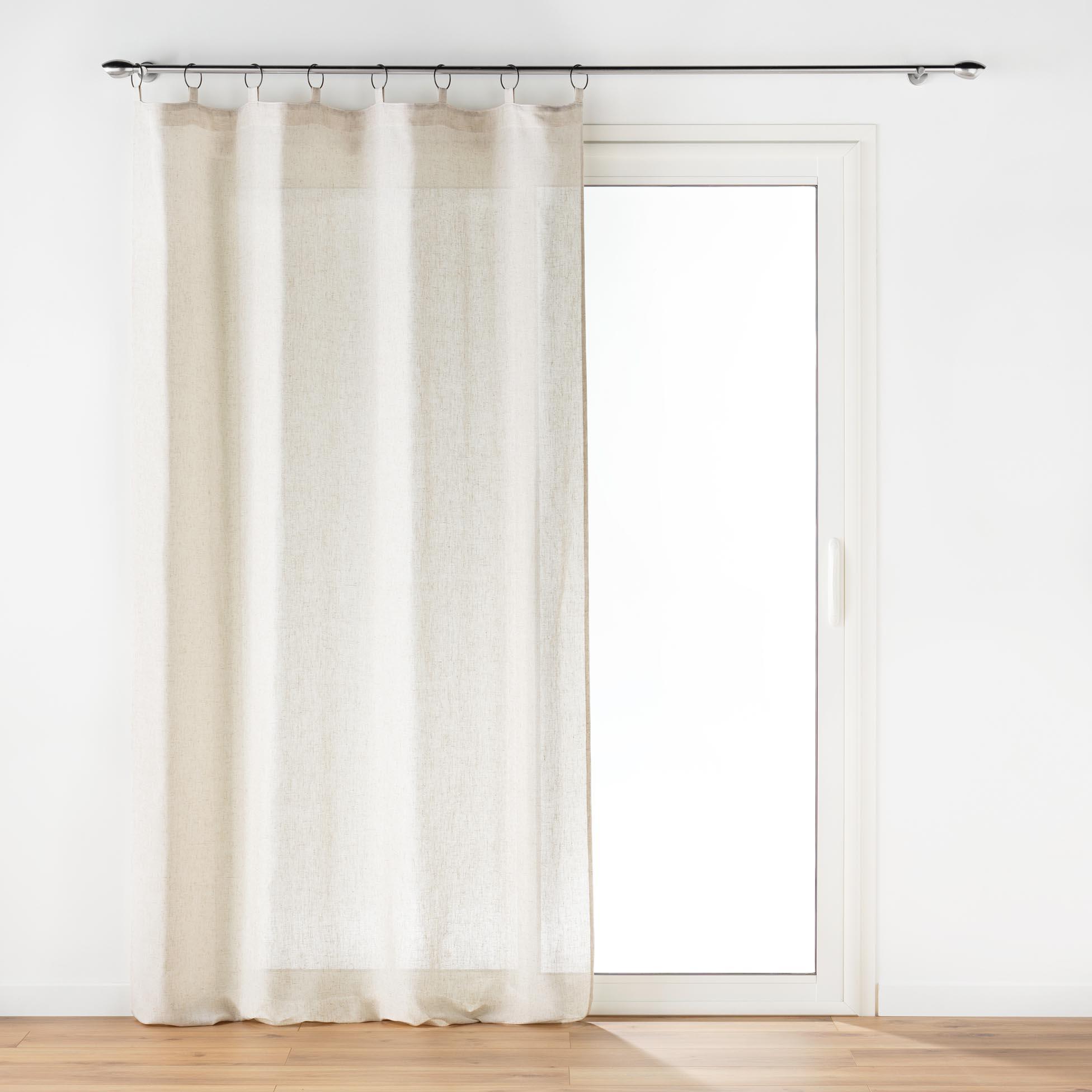 RIDEAU ANNEAUX METAL 140X240CM LIN UNI PAULINE