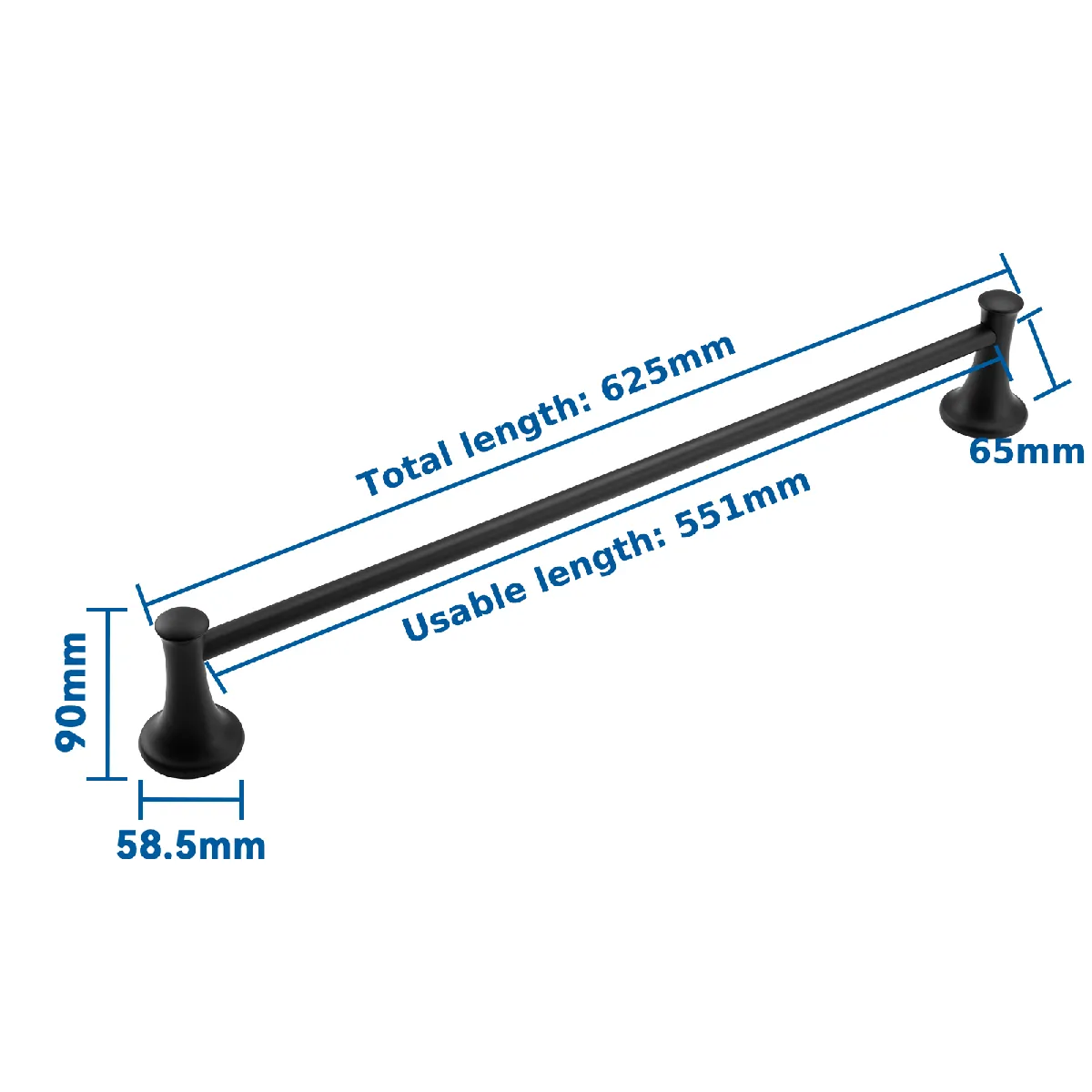Auralum MAX Auralum-Max Barre porte-serviette inox - Noir mat
