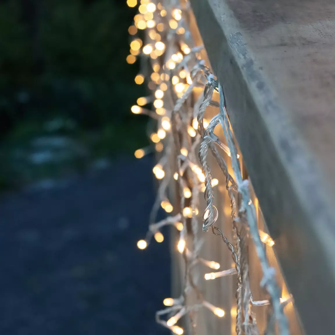 Stalactite lumineuse 17,80 m 720 LED câble transparent Stars Blanc chaud