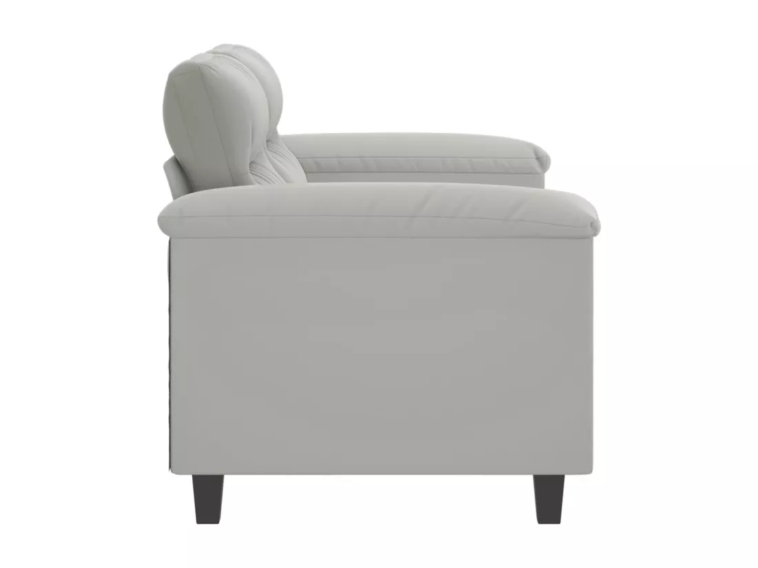 Canapé à 2 places Gris clair 120 cm Tissu microfibre