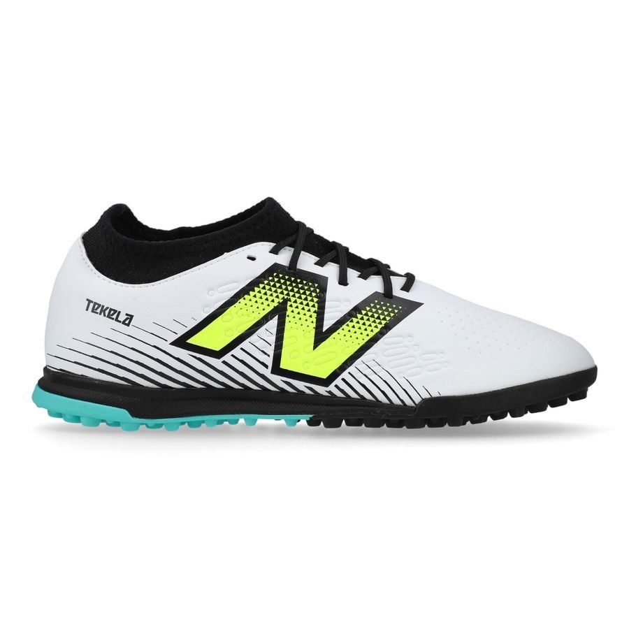 New Balance Tekela V4 Magique TF - Blanc/Violet/Jaune Fluo