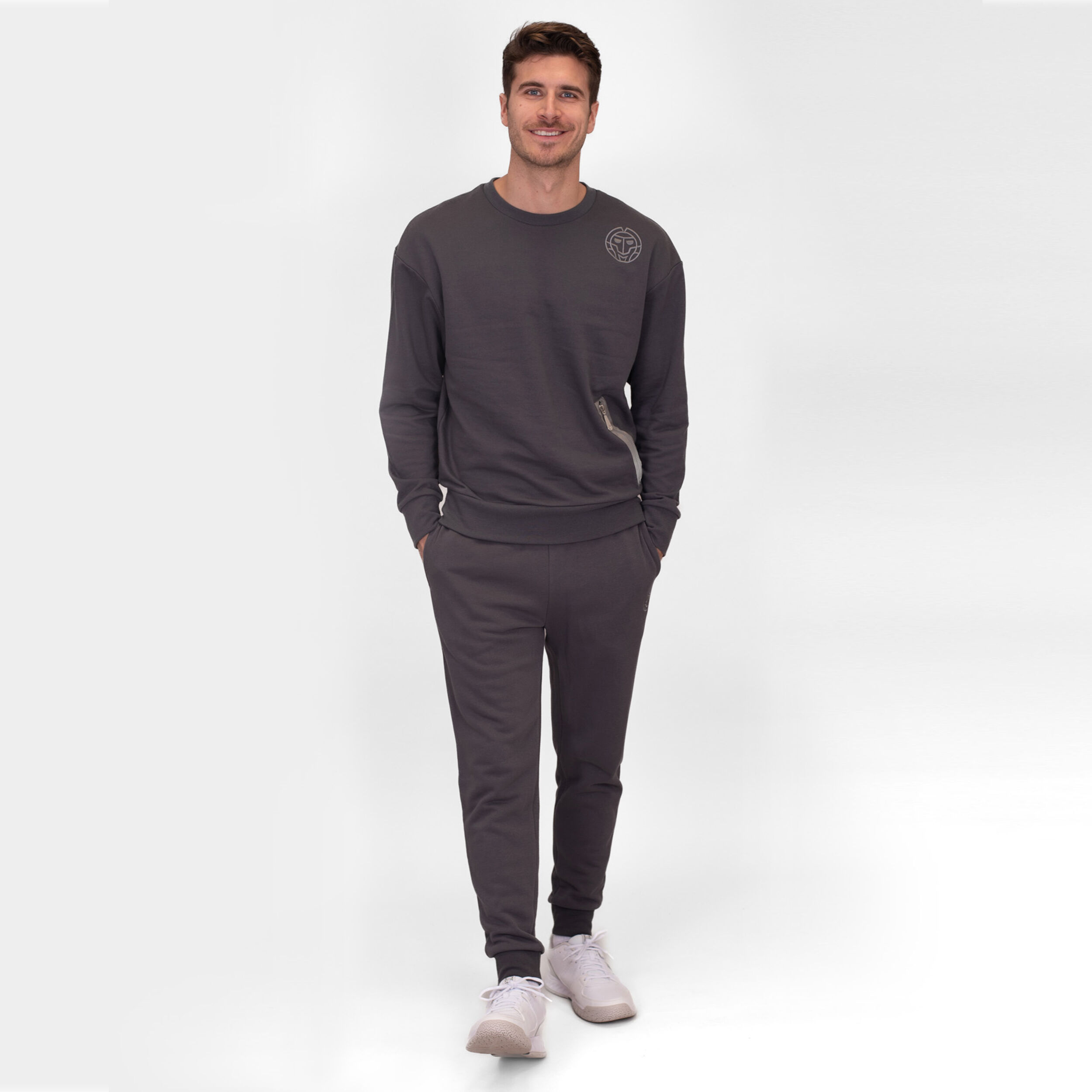 BIDI BADU Chill Crew Sweat-shirt Hommes - Gris Foncé