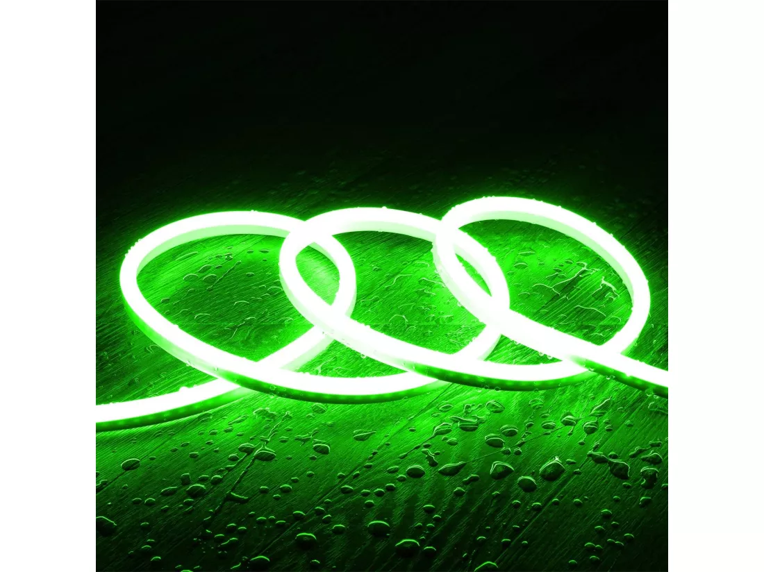 Bobine Ruban Néon LED Dimmable 220V SFLEX8 50 Mètres IP65 Coupe à chaque 100 cm Vert