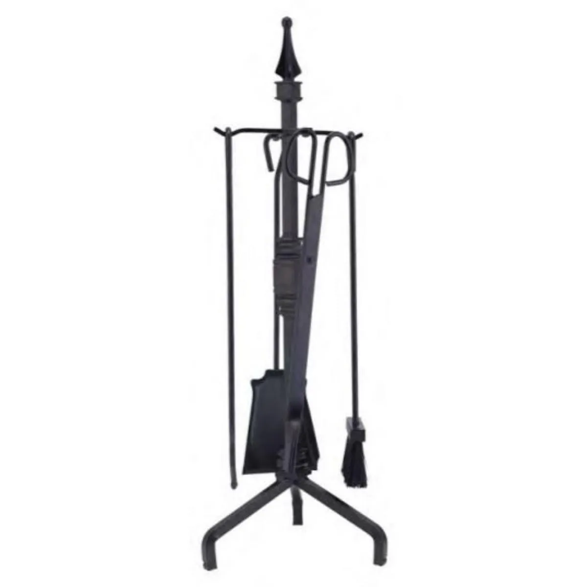 Visiodirect Serviteur cheminée - Fer forgé - Noir