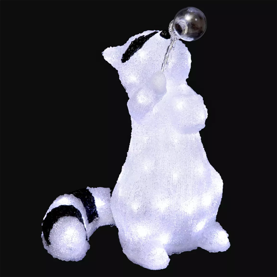 Raton laveur lumineux 60 LED (H40 cm) Marcel blanc froid