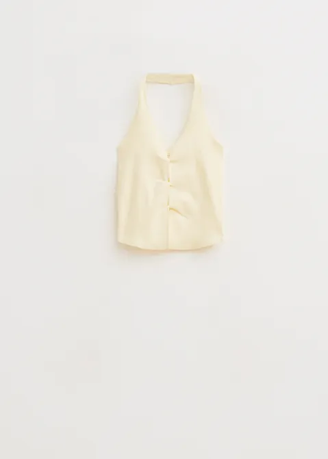 Twisted halter top geel (GEE.L)