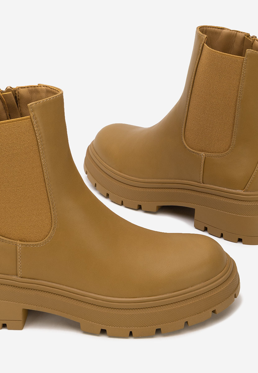 Bottines chelsea femme kaki Novria