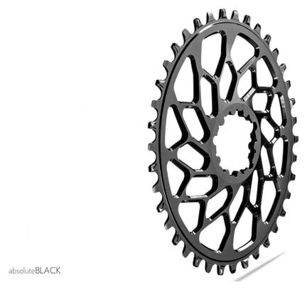 Plateau Ovale Narrow Wide AbsoluteBlack CX Direct Mount Premium pour Manivelles Sram 12 V Noir
