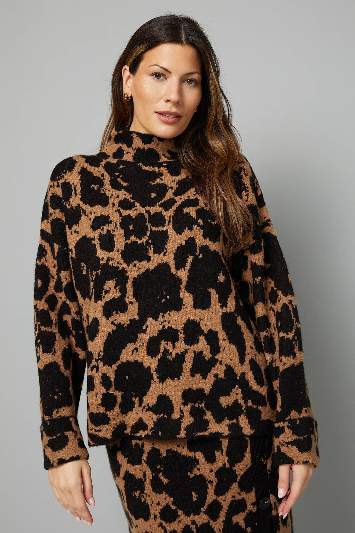 Wallis synthétiquell Jacquard Léopard Oversize Coordonné