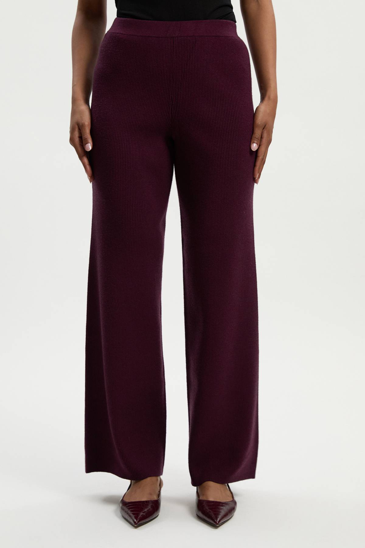 KarenMillen Pantalon Tricoté Côtelé Décontracté