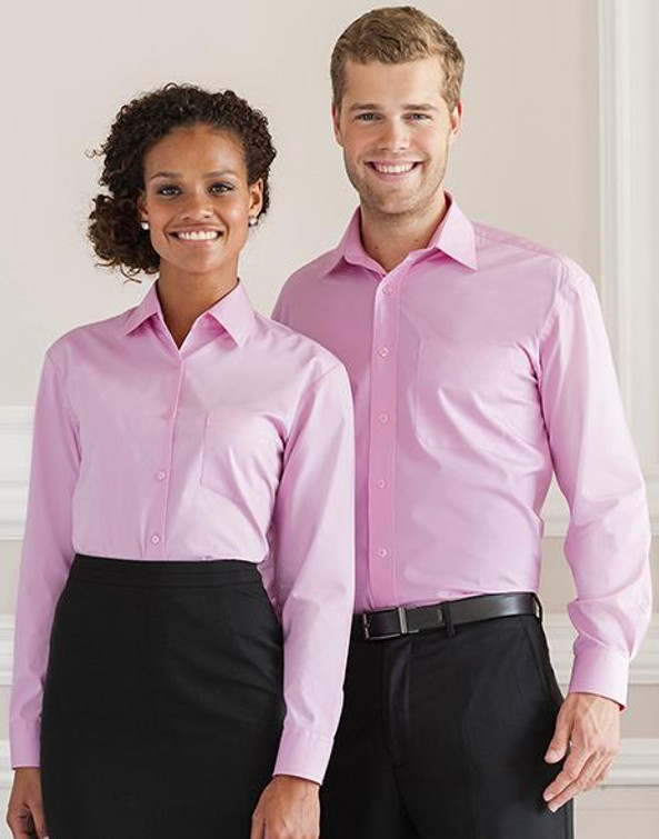 Russell Europe R-936M-0 - Chemise Classique en Popeline de Coton à Manches Longues