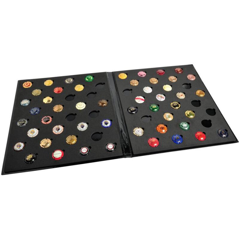 Album de collection pour 64 capsules de Champagne - 29x32,5 cm - Noir