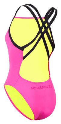 Maillot de Bain Aquasphere Essential Open Back Bright Rose / Noir