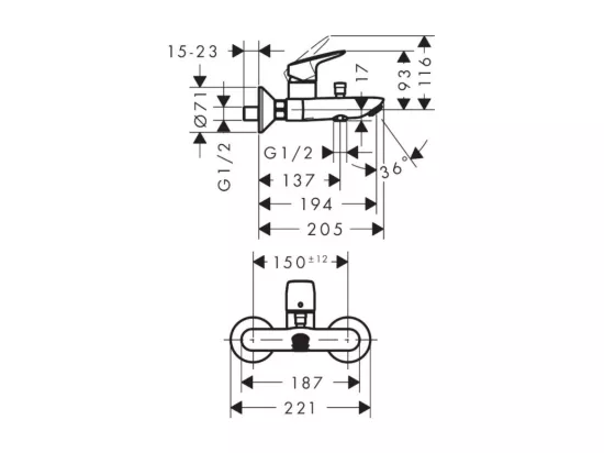 Ensemble douche HANSGROHE Crometta + Mitigeur bain douche Logis