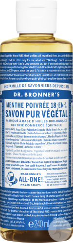 Dr Bronner's Savon Liquide Menthe Poivrée Flacon 240ml