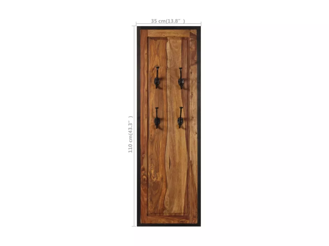 Portemanteaux 2 pcs Bois solide de Sesham