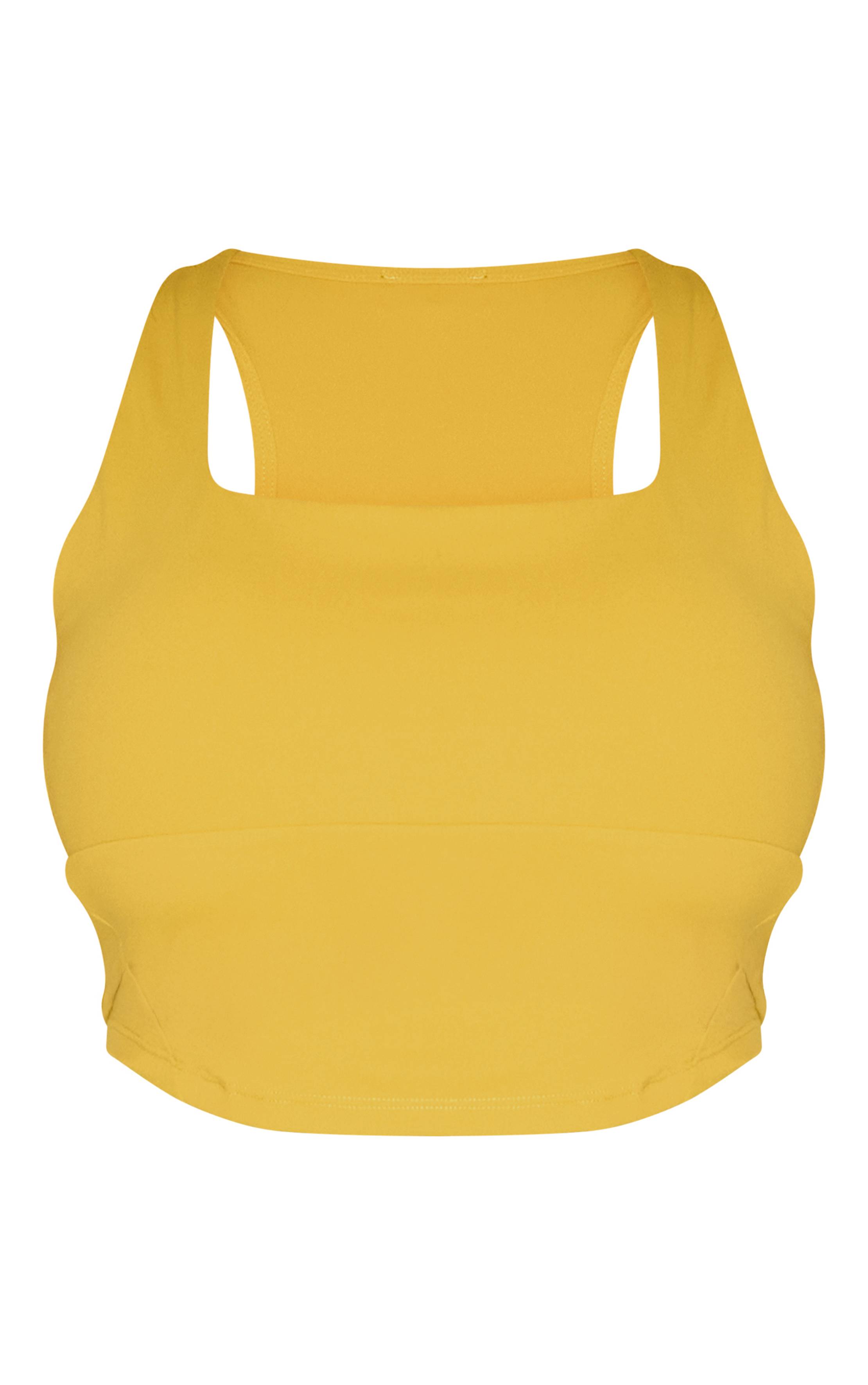Vert Olive Brassière De Sport Sculptante À Bonnets Avec Détails De Coutures