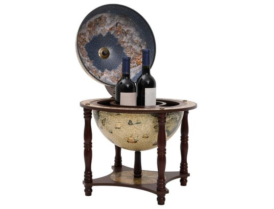 VIDAXL - Support à vin bar forme globe marron bois d'eucalyptus massi...