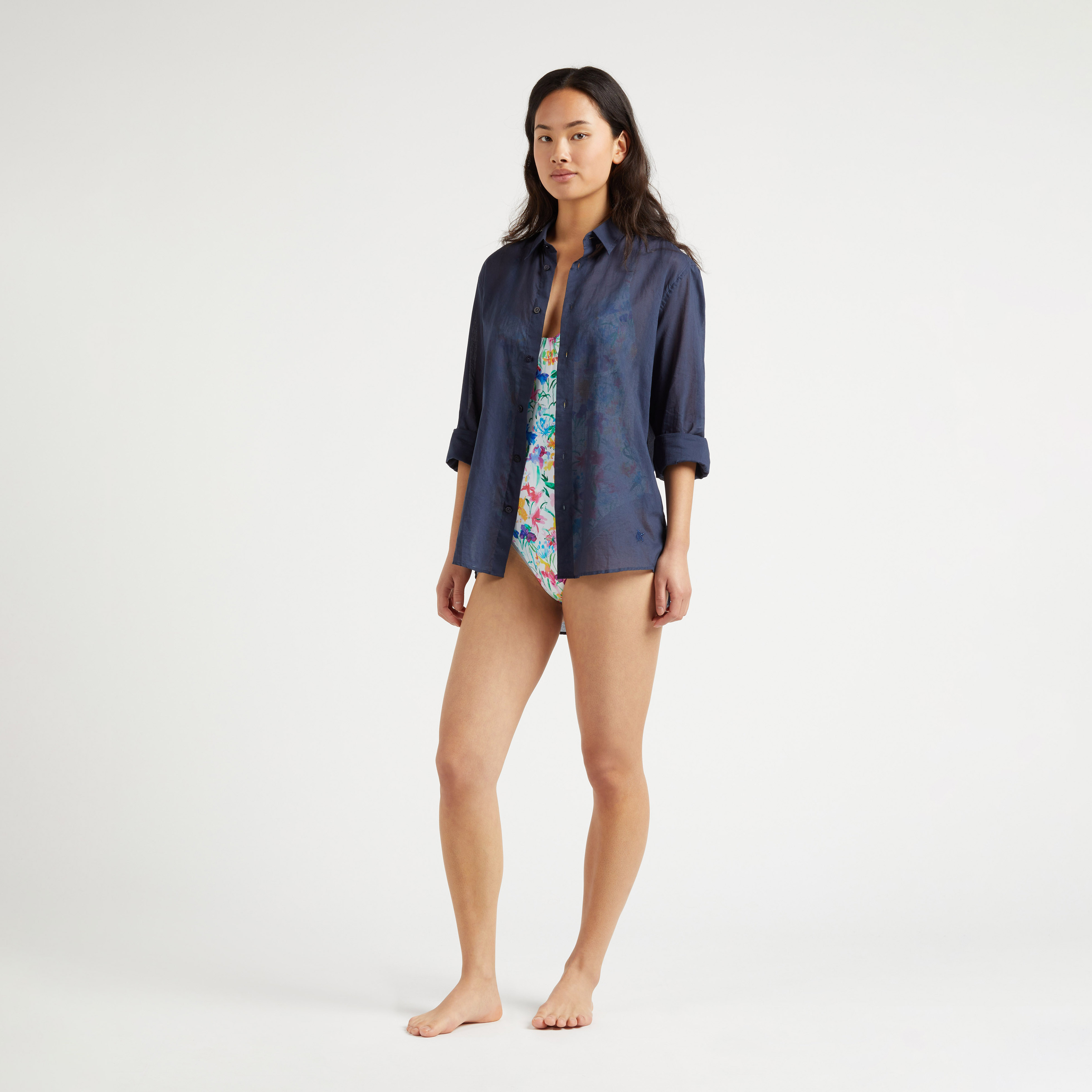 Chemise Légère en Voile de Coton Unisexe Unie