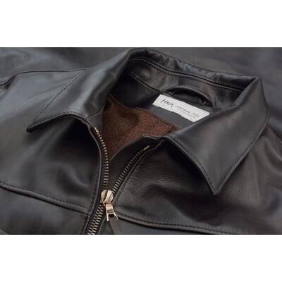 Herren-Pferdelederjacke Pull-up, Schwarzbraun