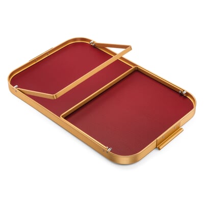 Bett-Tablett Aluminium faltbar, Weinrot