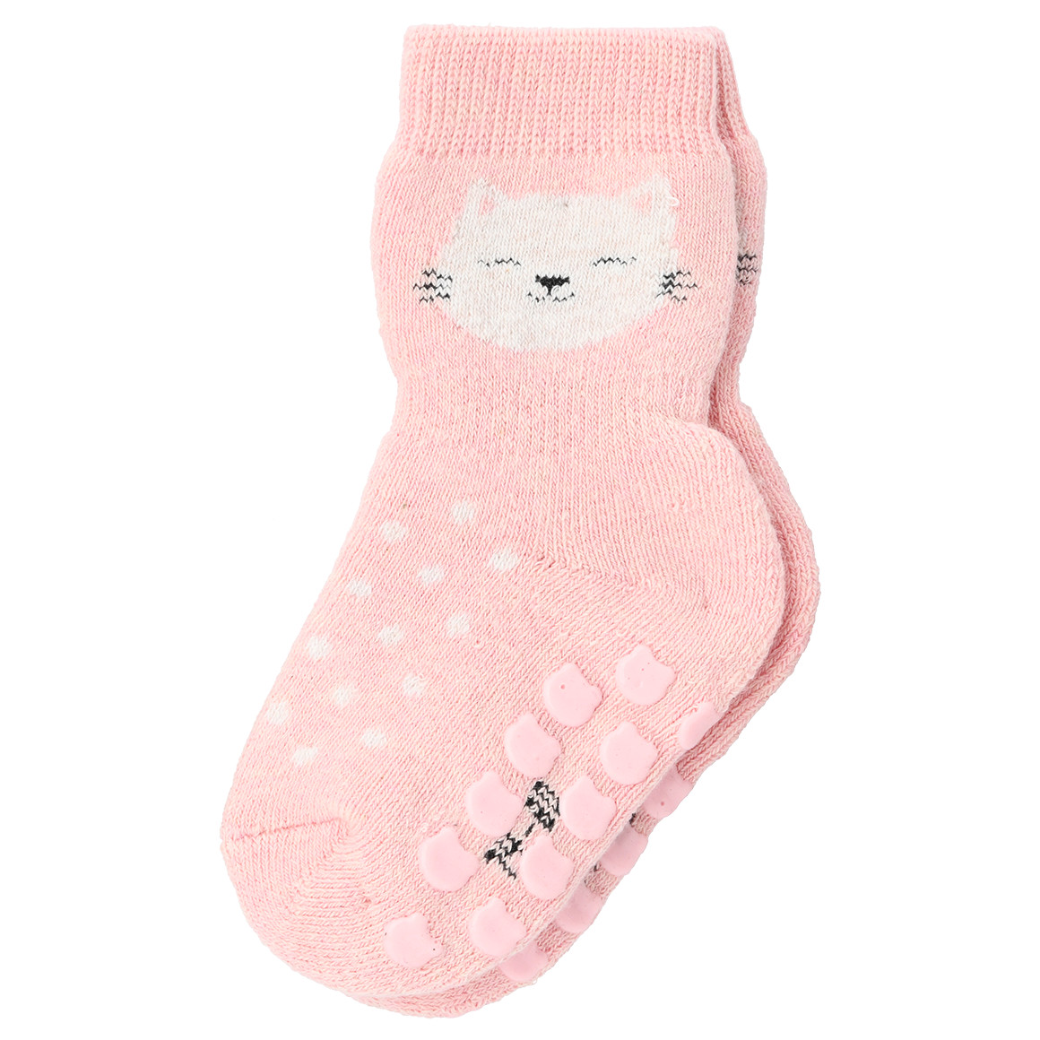 Topomini 3 Paar Baby Stoppersocken mit Frottee rosa / creme / hellgrün
