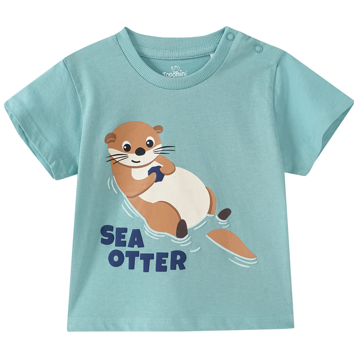 Topomini Baby T-Shirt mit Seeotter-Motiv salbei