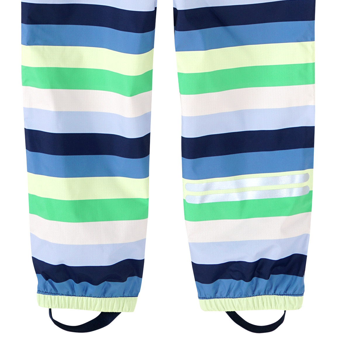 Topolino Kinder Regenhose mit bunten Streifen grün / dunkelblau