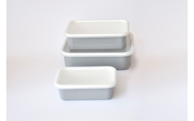 HoneyWare Emaille Frischhaltedose lichtgrau
