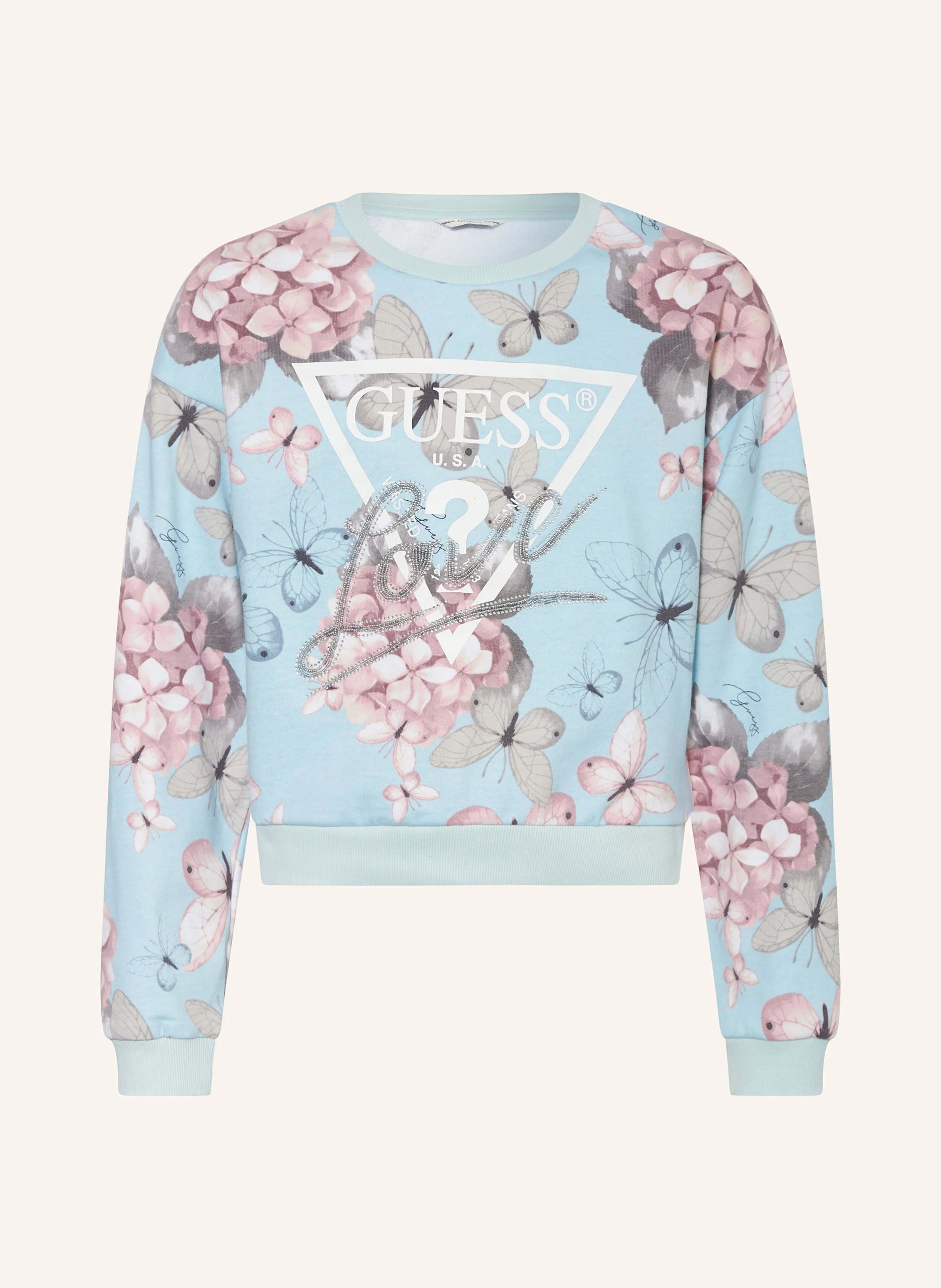 GUESS Sweatshirt mit Schmucksteinen