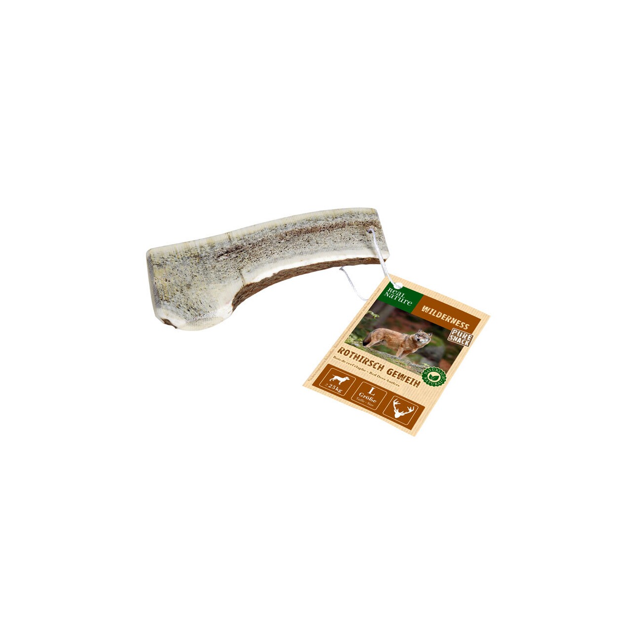 REAL NATURE WILDERNESS Rothirsch Geweih-Snack halb L