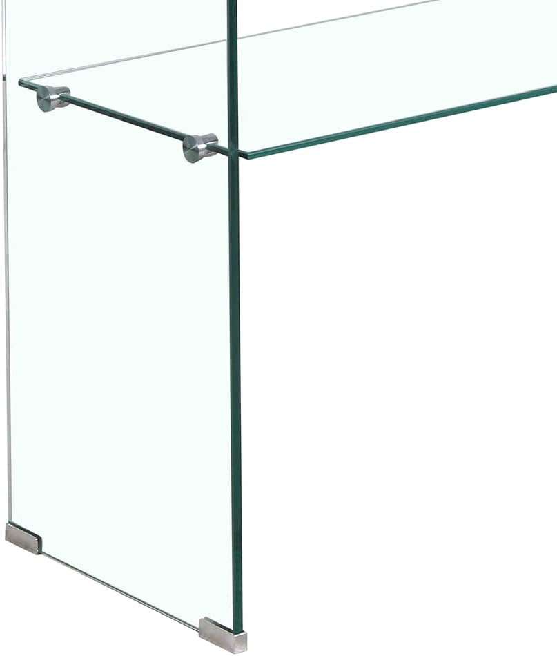 Meubletmoi Konsole aus gehärtetem Glas - transparentes Regal - schlankes Design Eingangstisch - Ice