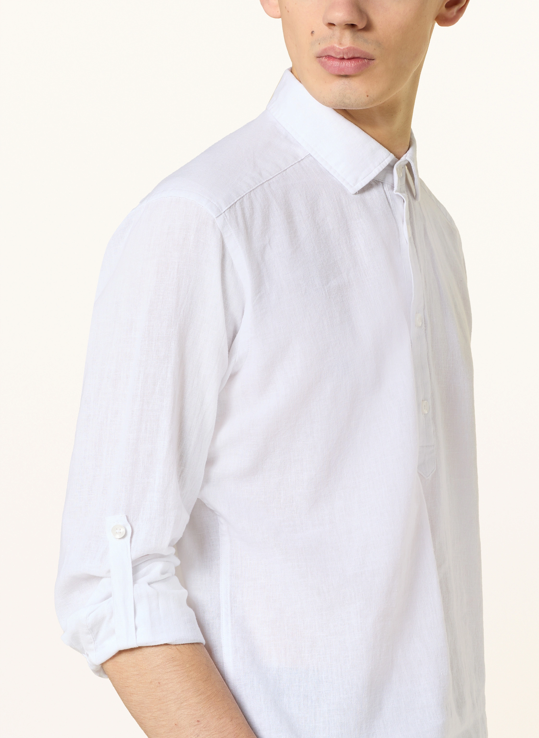 STROKESMAN'S Hemd Modern Fit mit Leinen