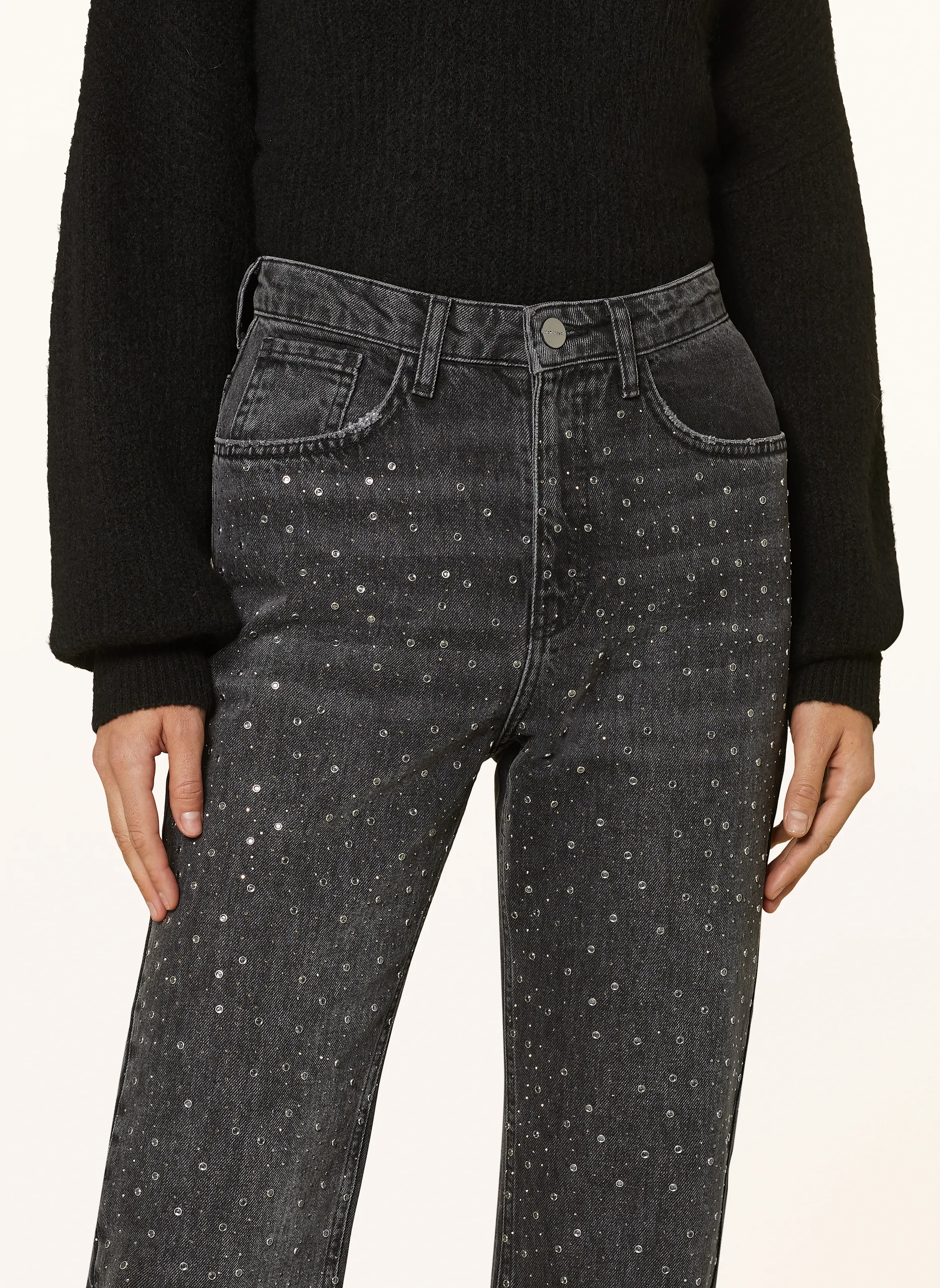Rich & Royal Straight Jeans mit Schmucksteinen