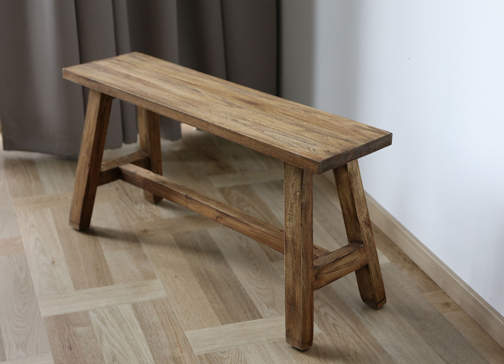 Holz-Sitzbank Ranch Rustikal 90x35x45cm Natur