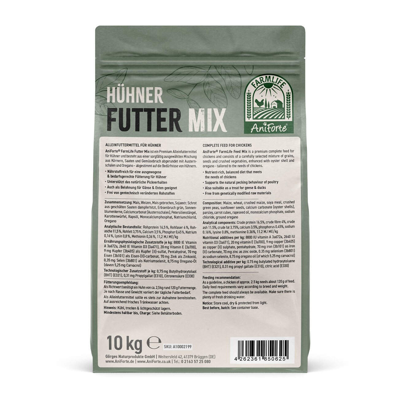 AniForte FarmLife Hühner Futter Mix mit Oregano 10 kg